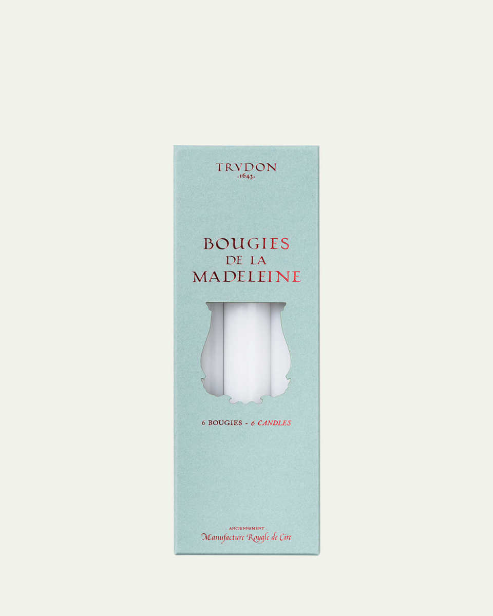 Madeleine Taper Candles - White, Set of 6